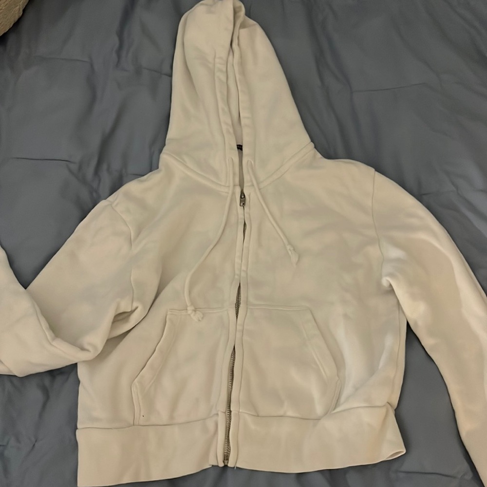 Brandy Melville Cropped Zip Up Hoodie